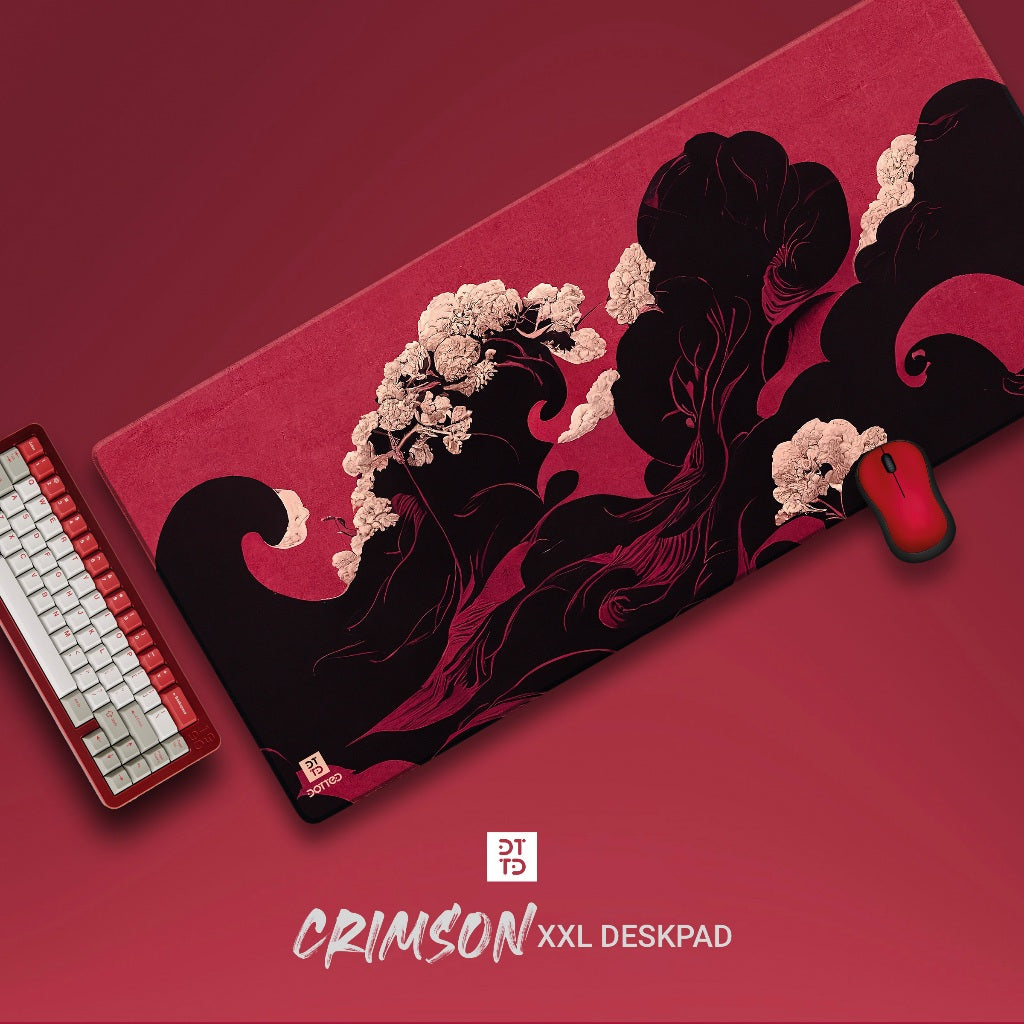 DOTTED CRIMSON 900X400MM DESK MAT (4MM)