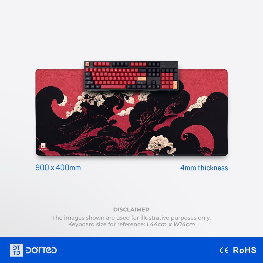 DOTTED CRIMSON 900X400MM DESK MAT (4MM)