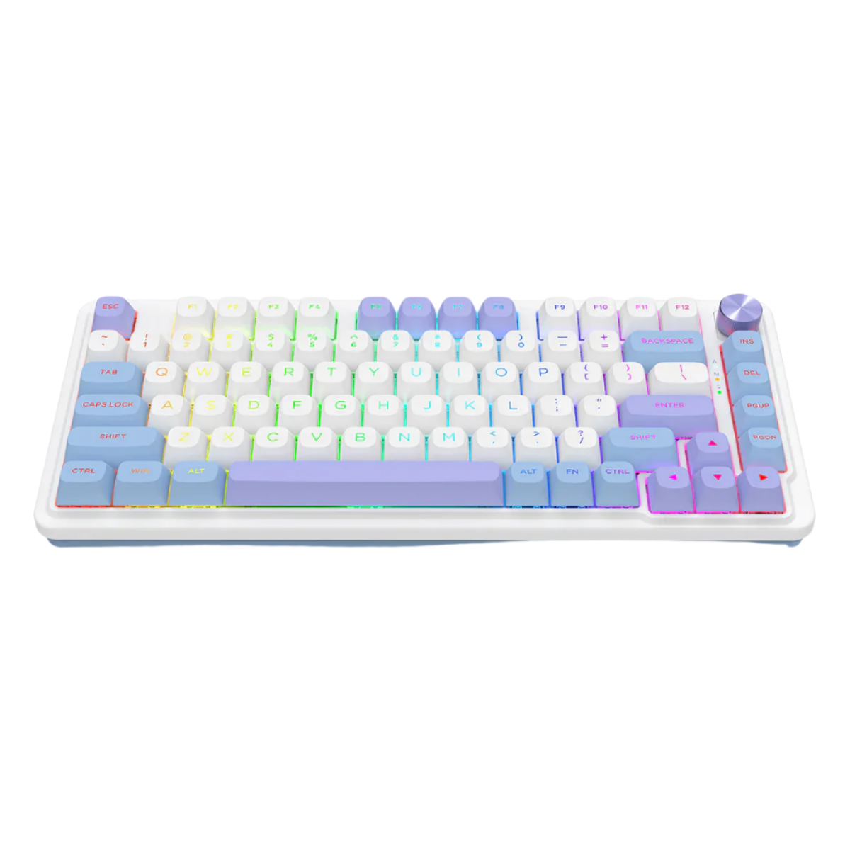 REDRAGON UCAL MAX RGB 81-KEY TRI-MODE MECHANICAL KEYBOARD W/ KNOB (LINEAR SWITCH/SWAPPBL) VIOLET