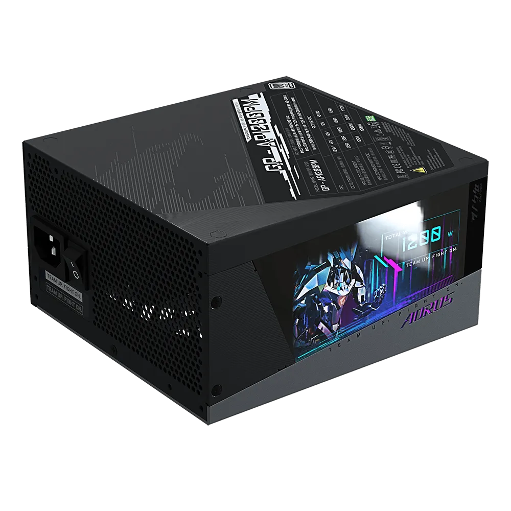 GIGABYTE AORUS P1200W 1X140MM FAN, 16SATA, 10PCIE, ACTIVE PFC, MODULAR, 80PLUS-PLATINUM