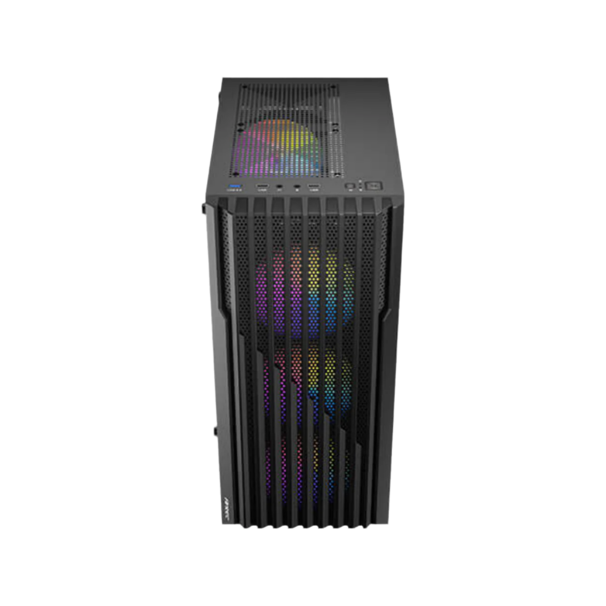 ANTEC AX22 ELITE MID TOWER CASE W/ TEMPERED GLASS SIDE PANEL, 4 RGB FANS (BLACK)