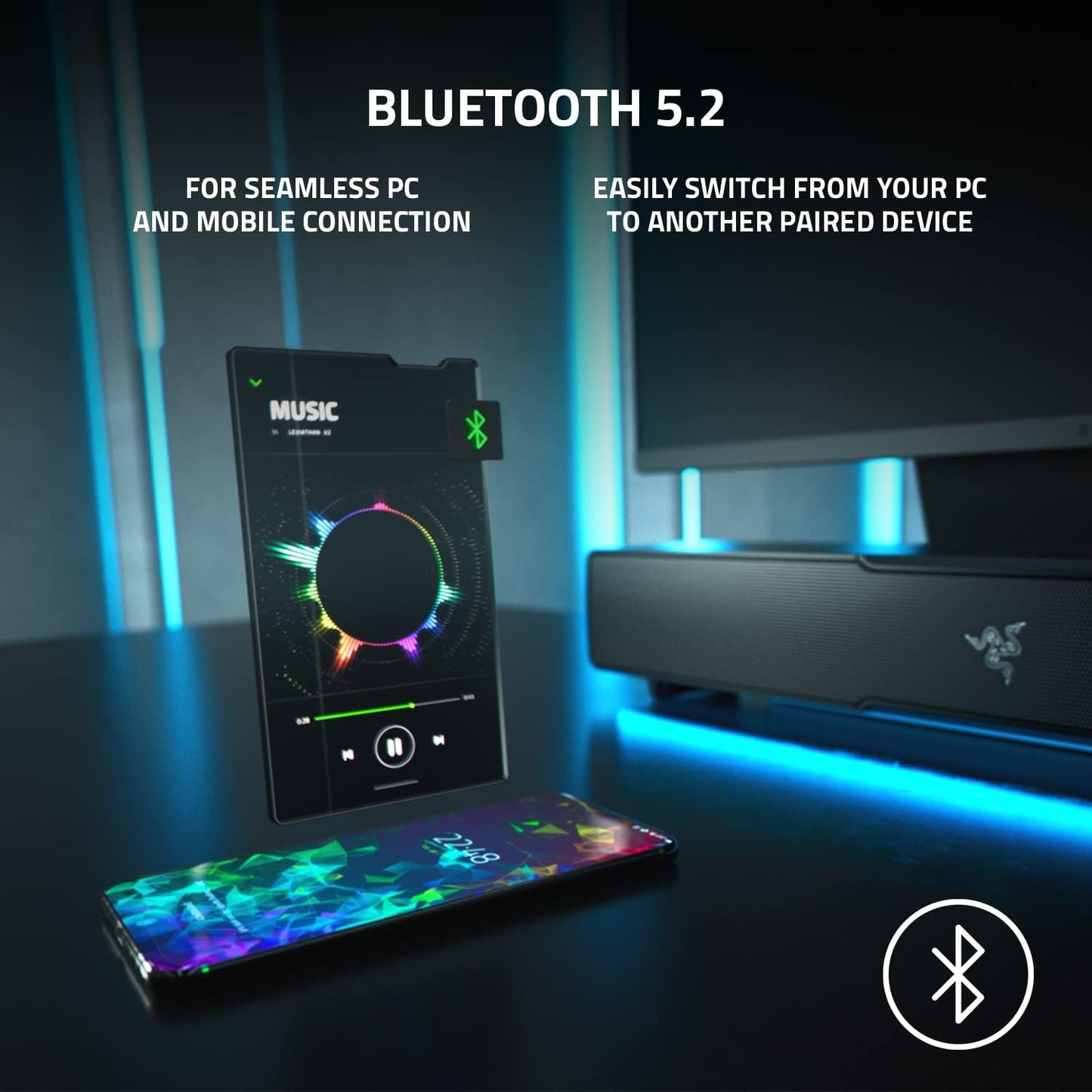 RAZER LEVIATHAN V2 PC GAMING SOUNDBAR W/ SUBWOOFER