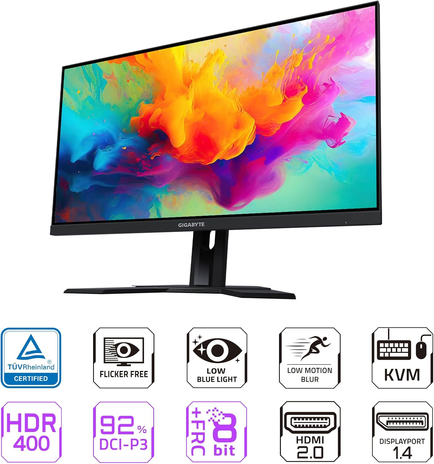 GIGABYTE M27QX 27" QHD LED IPS KVM GAMING MONITOR 0.5MS 240HZ (2XHDMI, DP, USB-C)