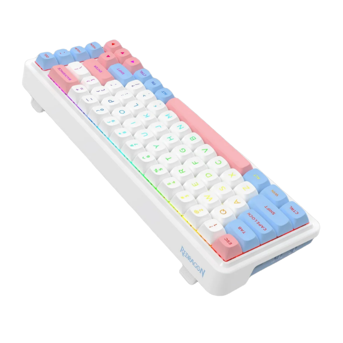 REDRAGON NOVA PRO RGB 70-KEY TRI-MODE MECHANICAL KEYBOARD (LINEAR SWITCH/SWAPPBL) PINK & BLUE