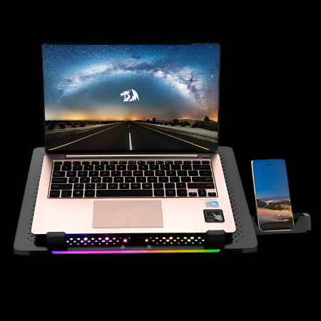 REDRAGON IVY RGB LAPTOP COOLER W/ ADJ HEIGHT BLACK (2USB PORT)