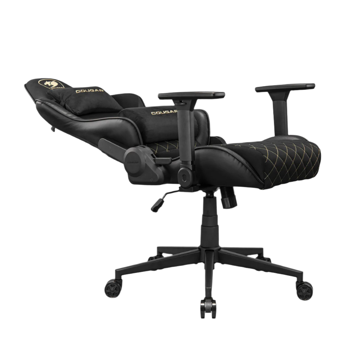 COUGAR ARMOR ONE GAMING CHAIR V2 F W/ HEADREST & LUMBAR CUSHION (BLACK/GOLD)