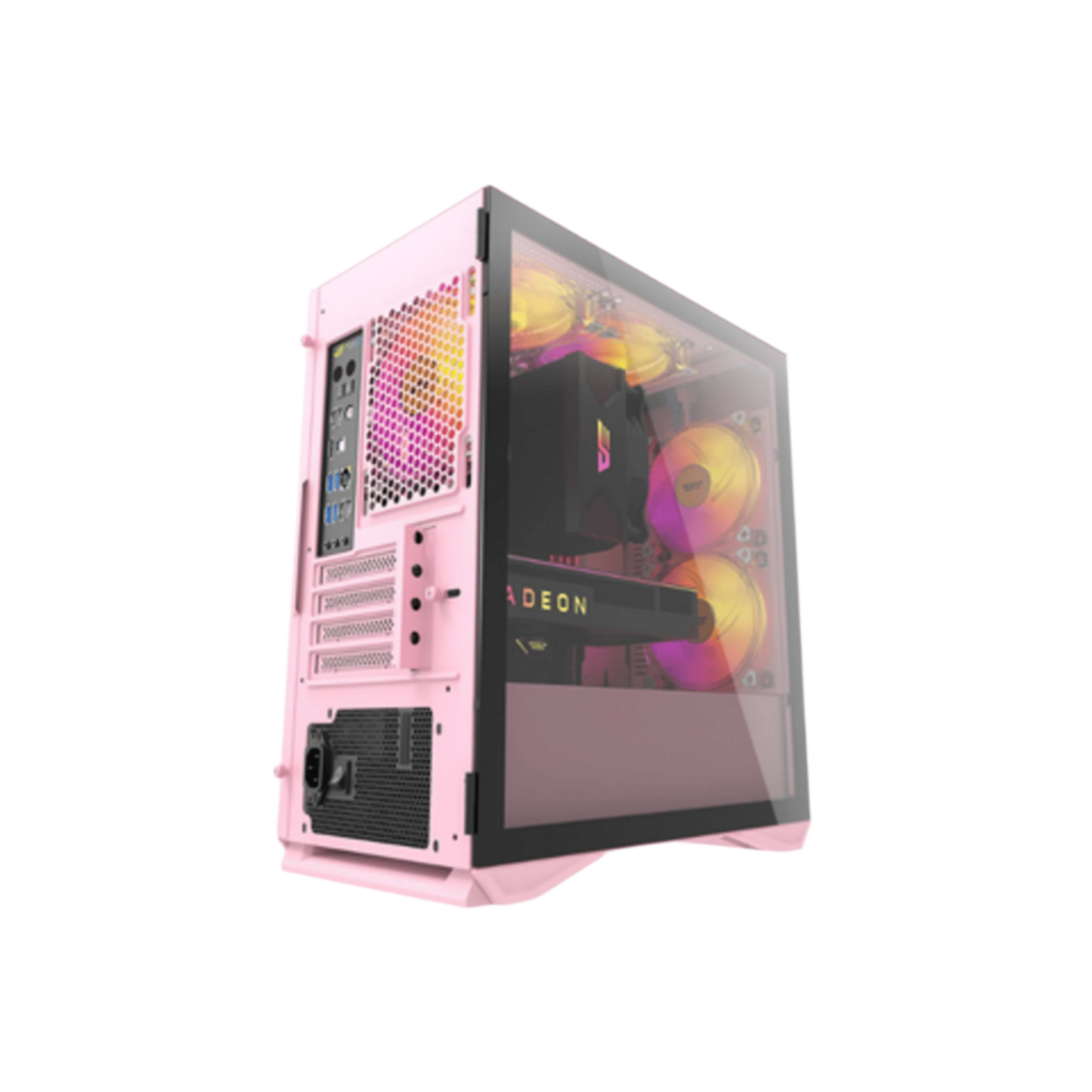 DARKFLASH DLM22 MICRO ATX CASE W/ MAGNETIC HINGED DOOR TEMPERED WINDOW (PNK)