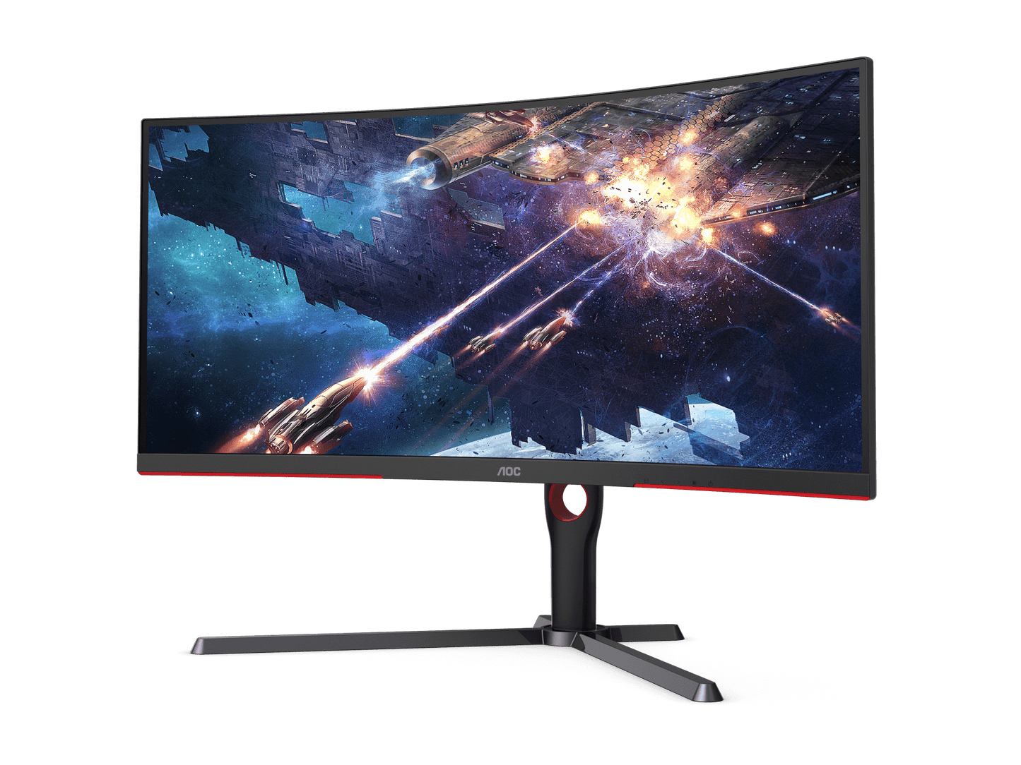 AOC CU34G3S 34" WQHD LED CURVED GAMING MONITOR 1MS 165HZ W/ SPK WLMNT (2XHDMI, 2XDP)