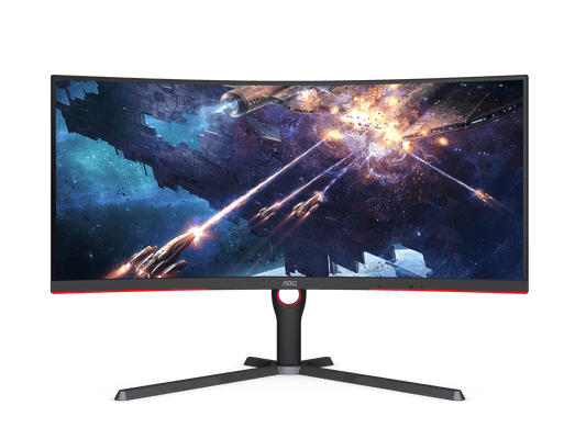 AOC CU34G3S 34" WQHD LED CURVED GAMING MONITOR 1MS 165HZ W/ SPK WLMNT (2XHDMI, 2XDP)