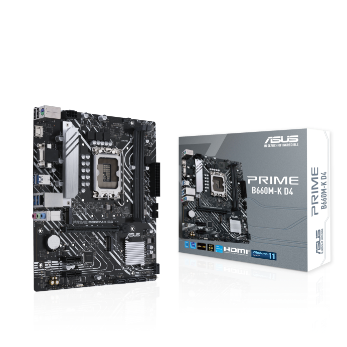 ASUS PRIME B660M-K D4 2XDDR4 2XM.2 MOTHERBOARD (HDMI, DB15) - PC Quickbuys