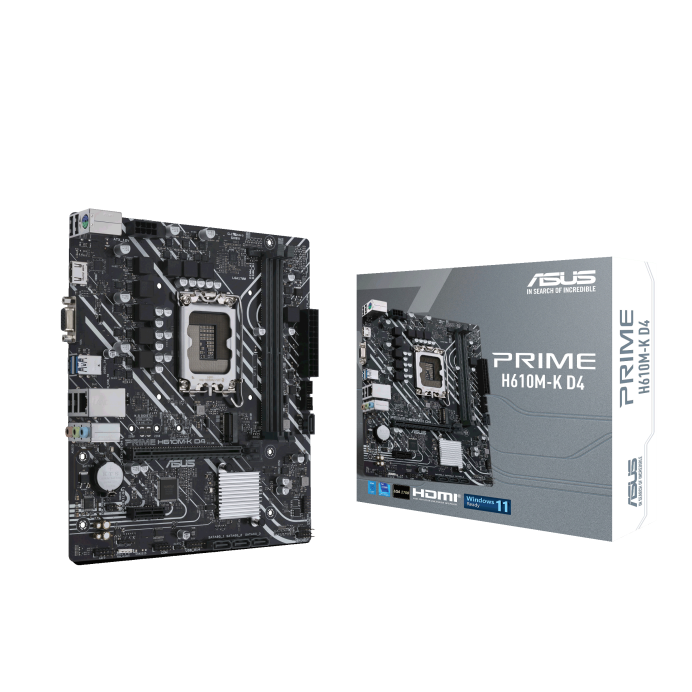 ASUS PRIME H610M-K D4 2DDR4 M.2 MOTHERBOARD (HDMI, DB15) - PC Quickbuys