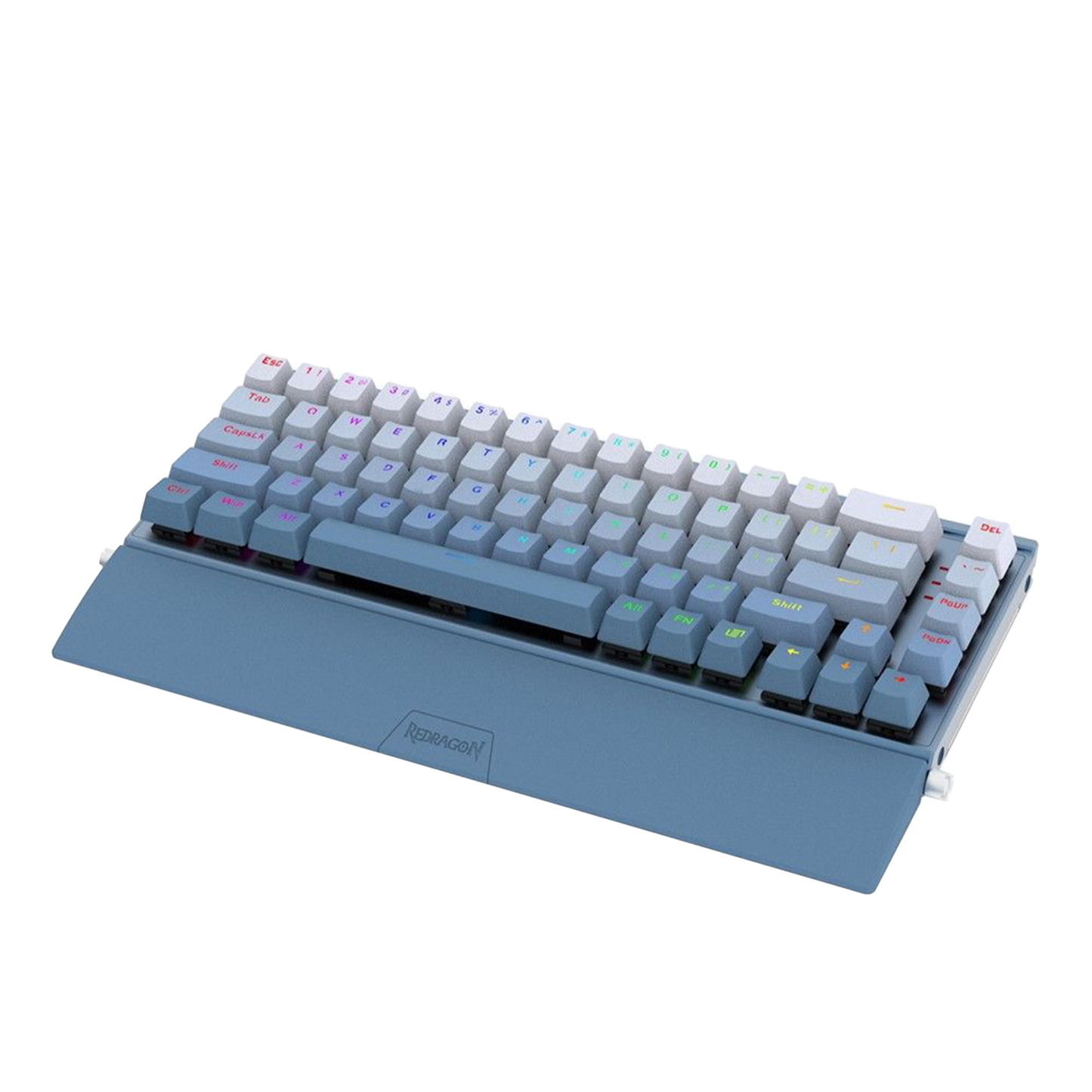 REDRAGON SHACO RGB 60% MECHANICAL GAMING KEYBOARD W/ PHONE STAND & WRIST REST (RED SWITCH) BLUE WHITE