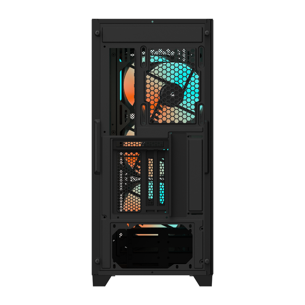 GIGABYTE C301G V2 MID TOWER CASE W/ TEMPERED GLASS, 4 ARGB FANS (BLACK)