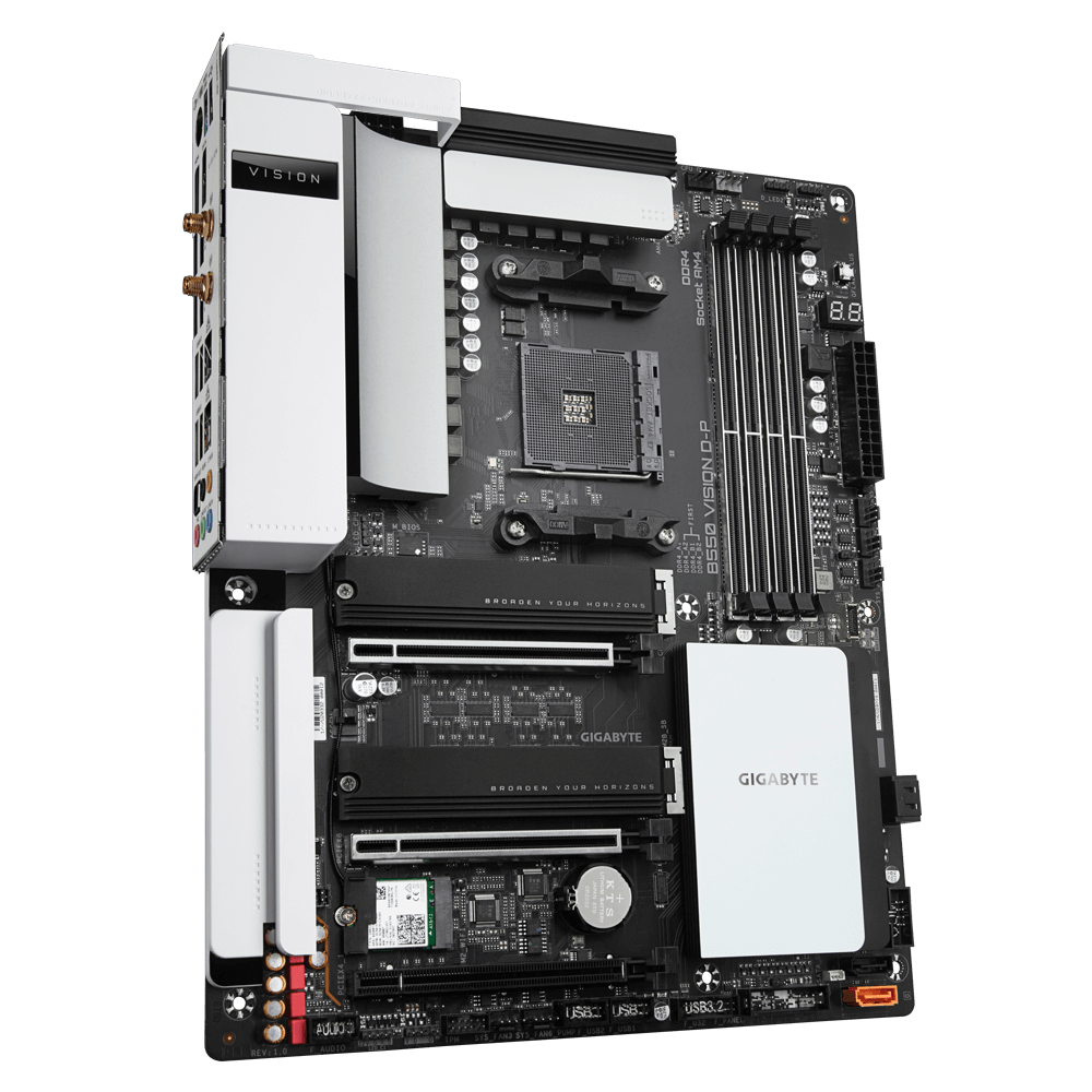 GIGABYTE B550 VISION D-P 4DDR4 2XM.2 MOTHERBOARD (HDMI, DP) WIFI+BT