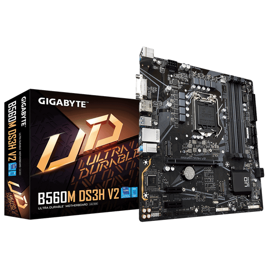 GIGABYTE B560M-DS3H V2 4DDR4 2XM.2 MOTHERBOARD (DVI, HDMI, DP) - PC Quickbuys