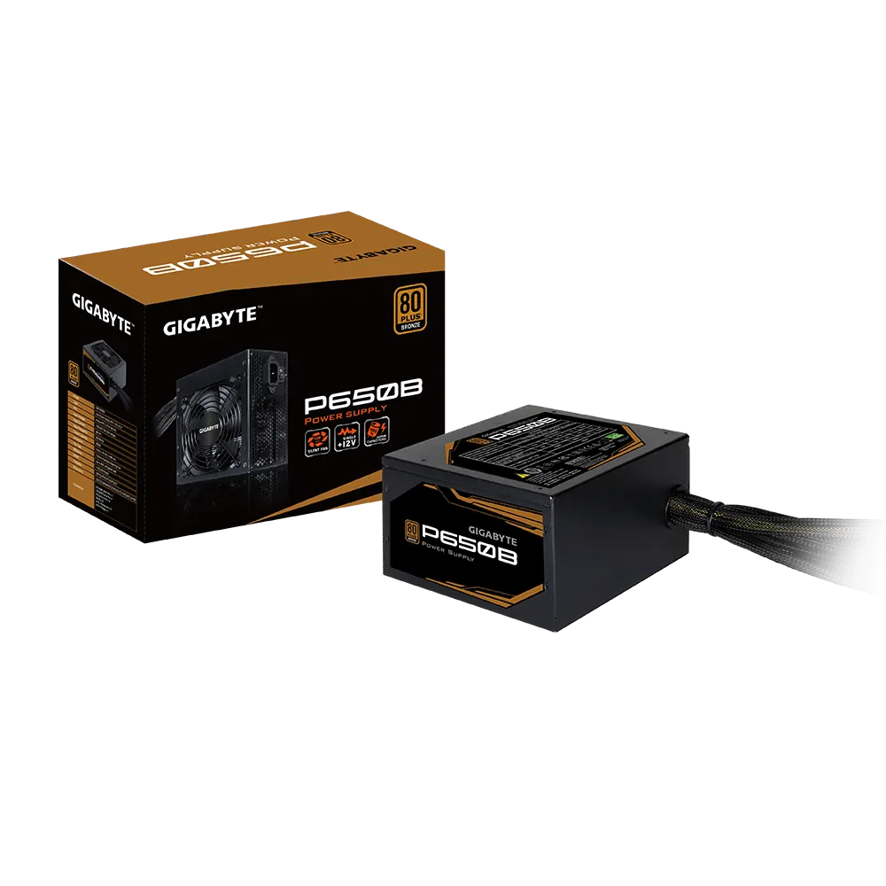 GIGABYTE P650B 650W 1X120MM FAN, 80PLUS-BRONZE, 6SATA, 4PCIE, 80PLUS-BRONZE - PC Quickbuys