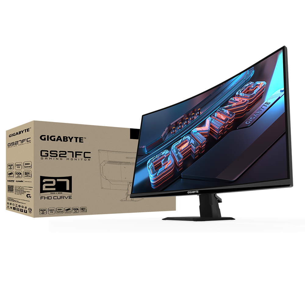 GIGABYTE GS27FC 27" FHD 180HZ CURVE GAMING MONITOR (2XHDMI, DP)