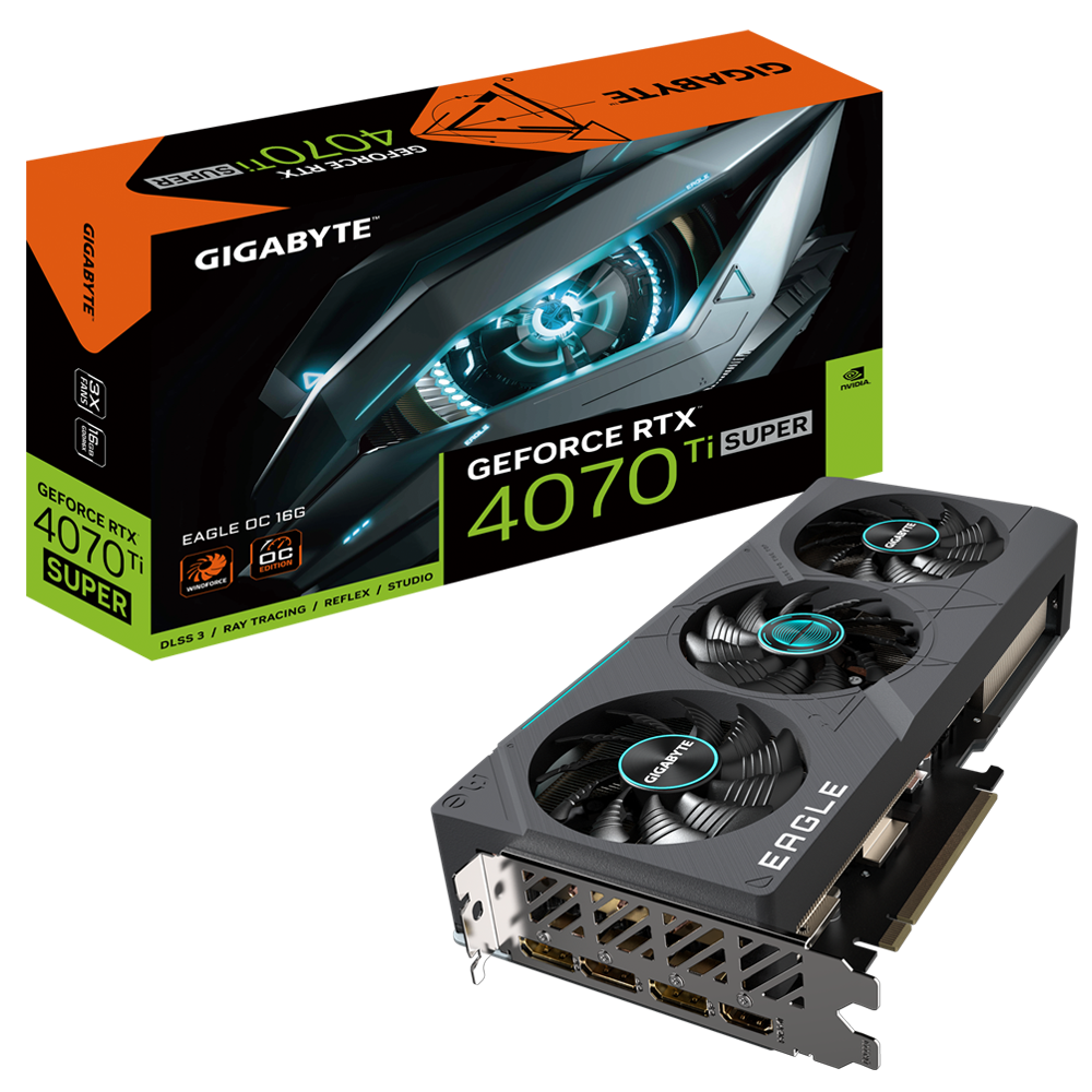 GIGABYTE RTX 4070TI SUPER 16GB 256BIT GDDR6X EAGLE OC (HDMI, 3XDP)