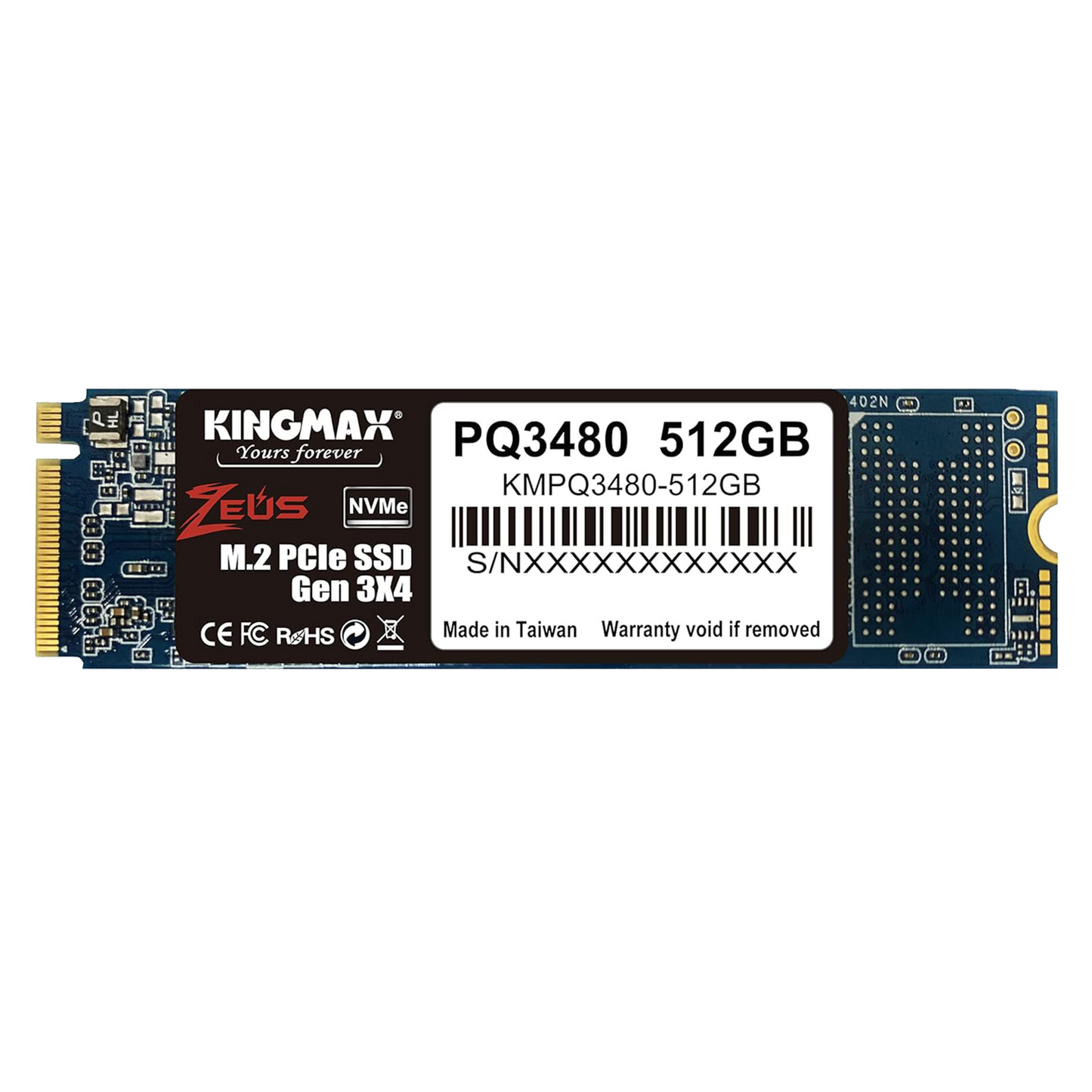 KINGMAX 512GB M.2 2280 NVME SSD (KMPQ3480-512G4) - PC Quickbuys