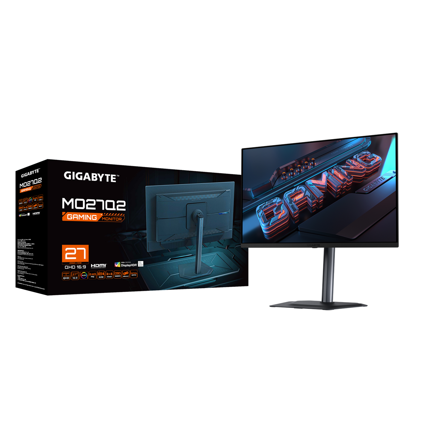 GIGABYTE MO27Q2 27" QHD OLED KVM GAMING MONITOR 0.03MS 240HZ (2XHDMI, DP)