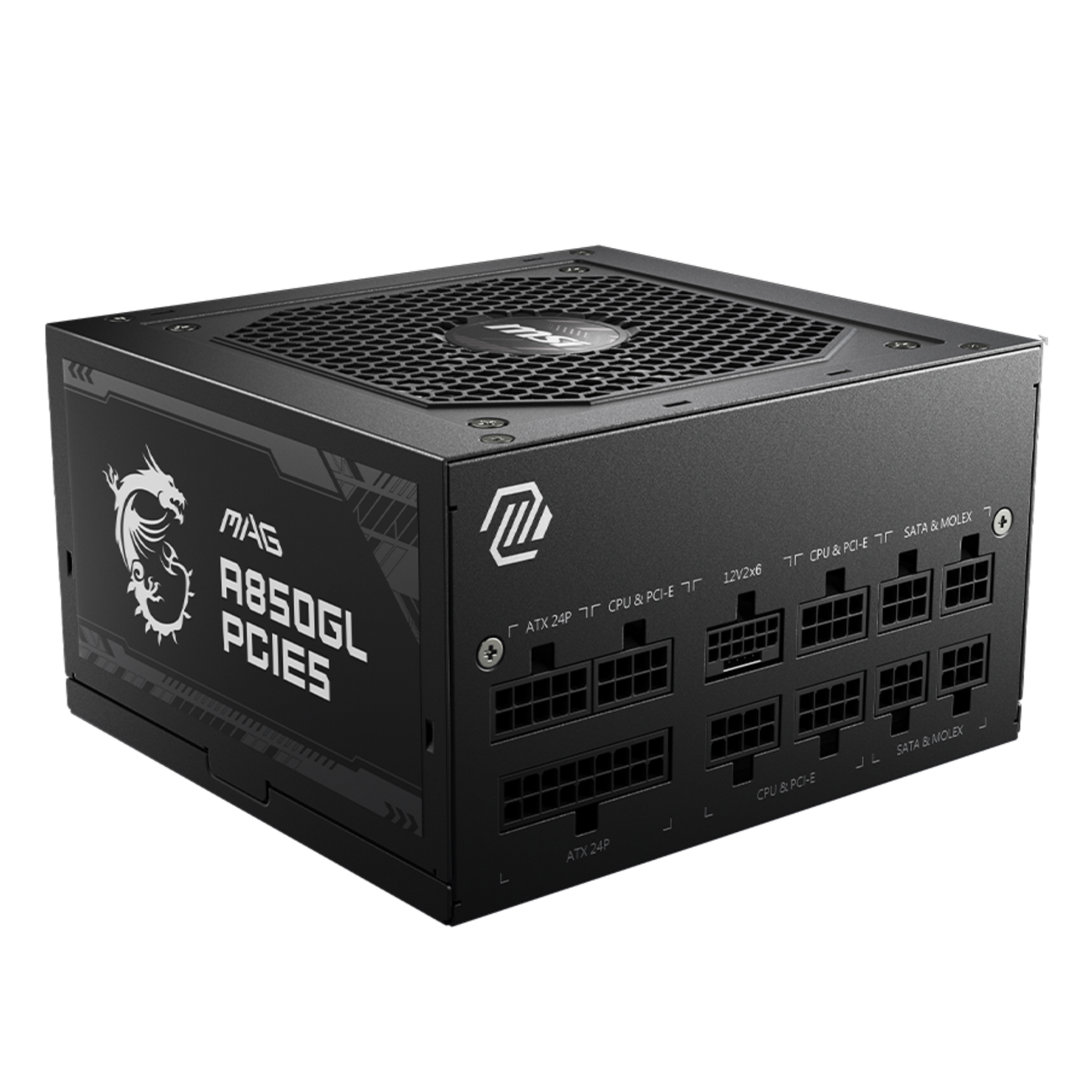 MSI MAG A850GL PCIE5 850W 1X120MM FAN, 8SATA, 6PIN PCIE, ACTIVE PFC, 80PLUS GOLD