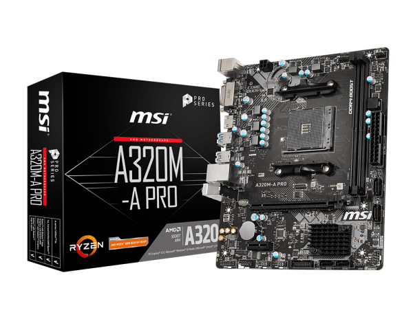 MSI A320M-A PRO 2DDR4 MOTHERBOARD (DVI, HDMI)