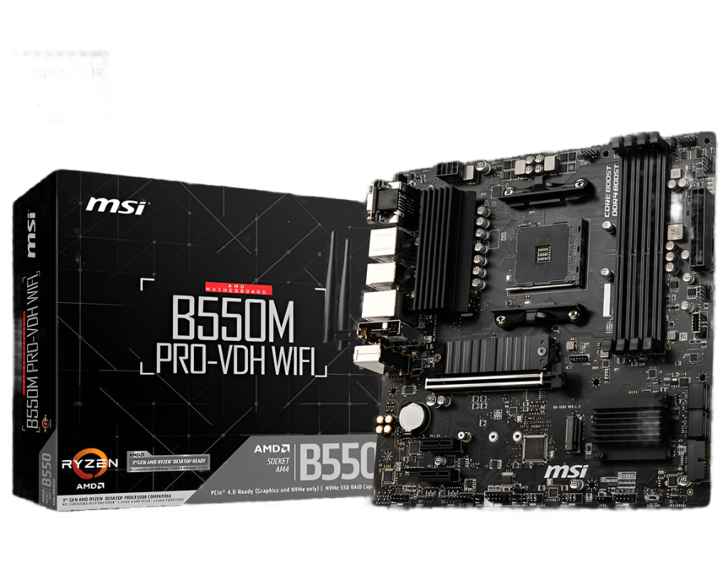 MSI B550M PRO-VDH WIFI 4DDR4 2XM.2 MOTHERBOARD (DB15, HDMI, DP) WIFI+BT
