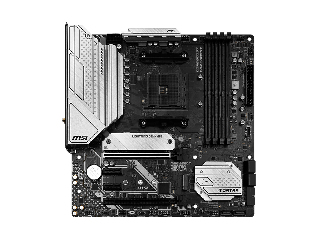 MSI MAG B550M MORTAR MAX WIFI 4DDR4 2XM.2 MOTHERBOARD (HDMI, DP) WIFI+BT