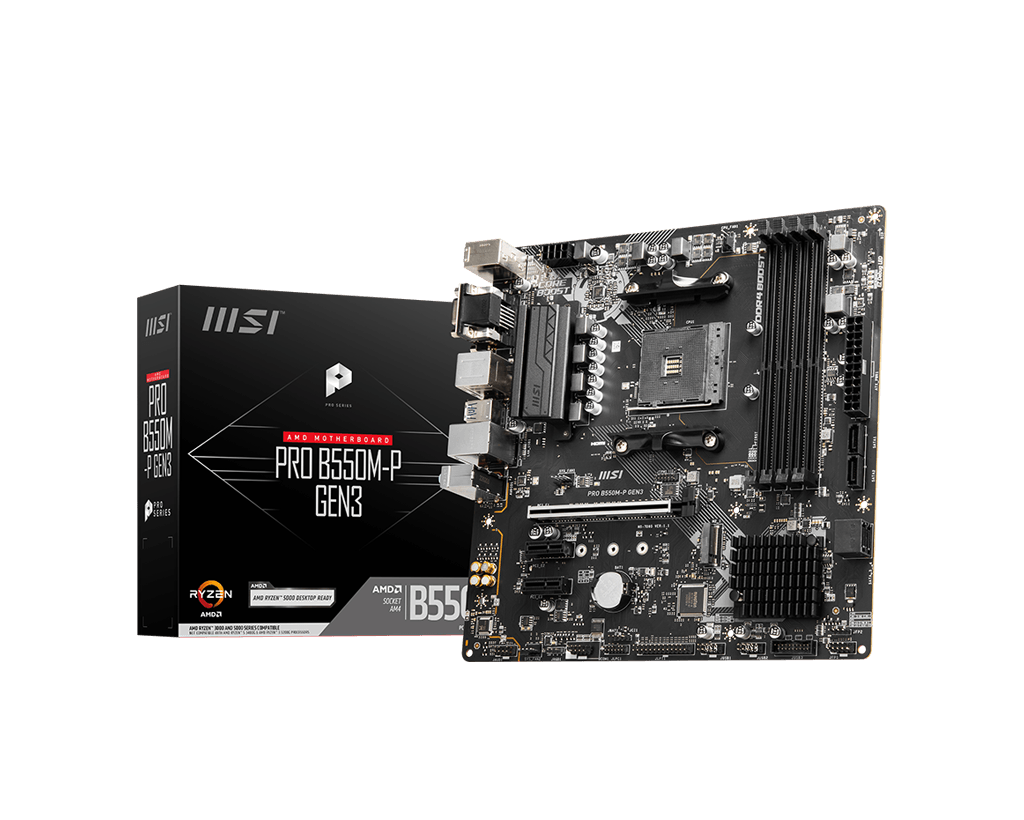 MSI PRO B550M-P GEN3 4DDR4 M.2 MOTHERBOARD (DB15, DVI, HDMI)