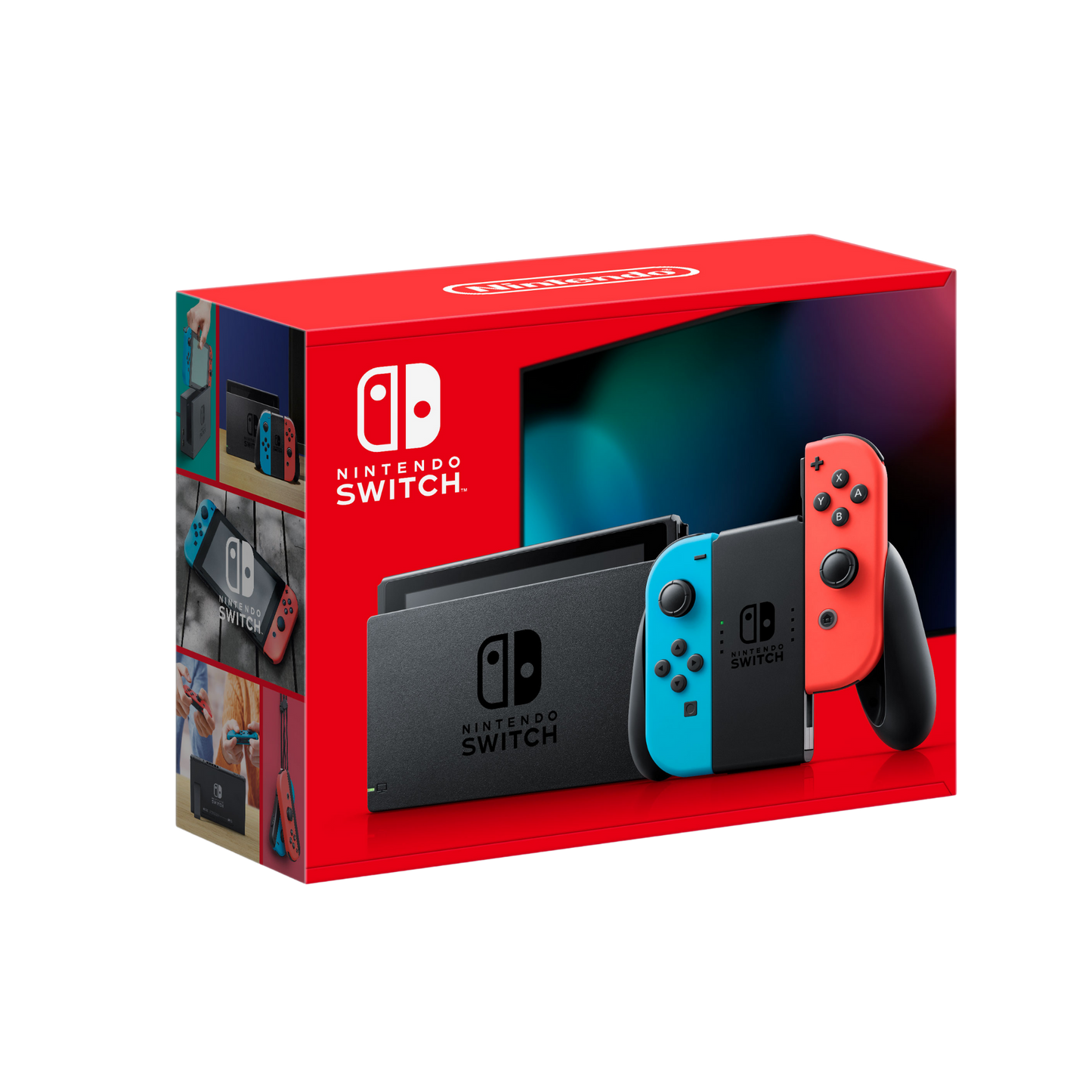 NINTENDO SWITCH W/ NEON BLUE AND NEON RED JOYCON