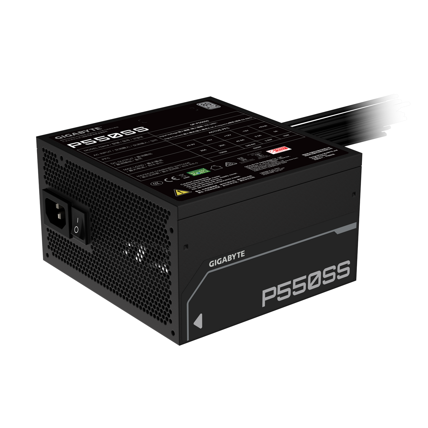 GIGABYTE P550SS 550W 1X120MM FAN, 5SATA, 2PCIE, ACTIVE PFC, 80PLUS SILVER