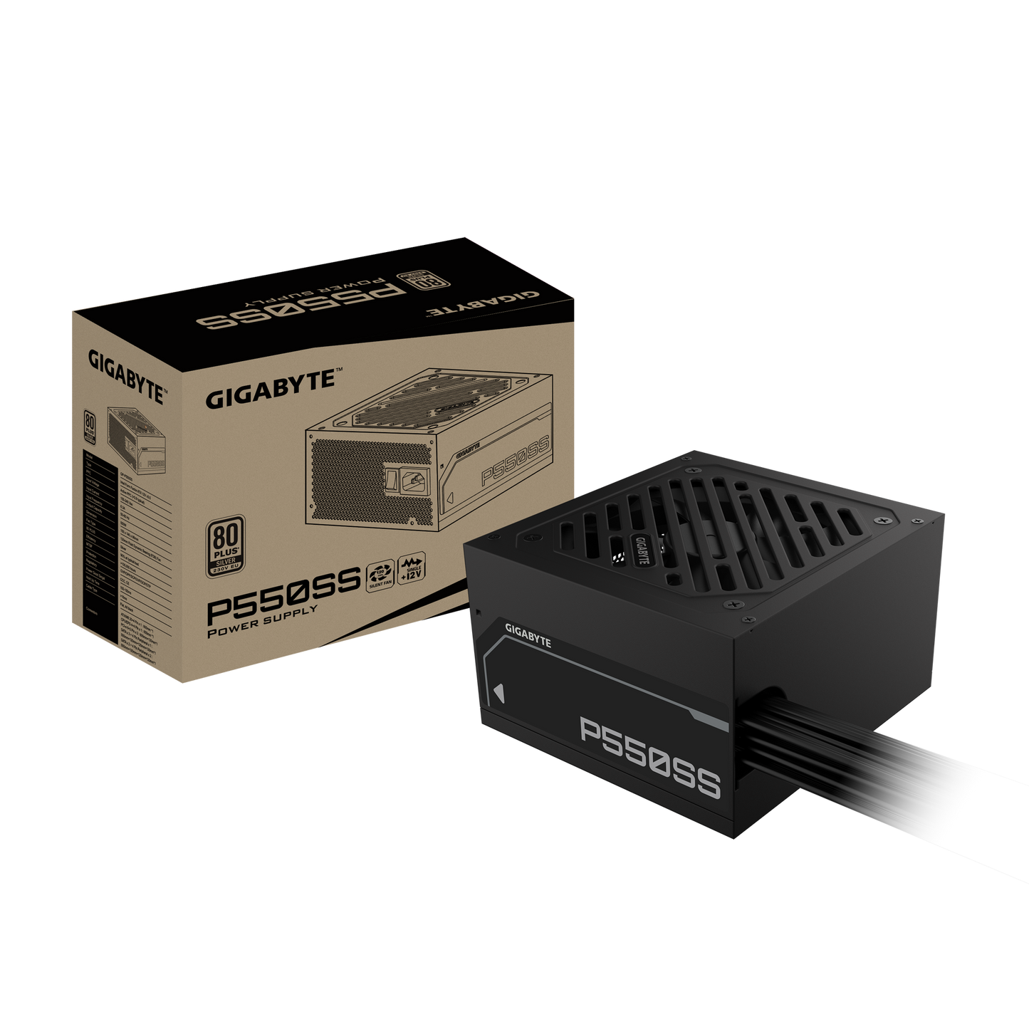 GIGABYTE P550SS 550W 1X120MM FAN, 5SATA, 2PCIE, ACTIVE PFC, 80PLUS SILVER