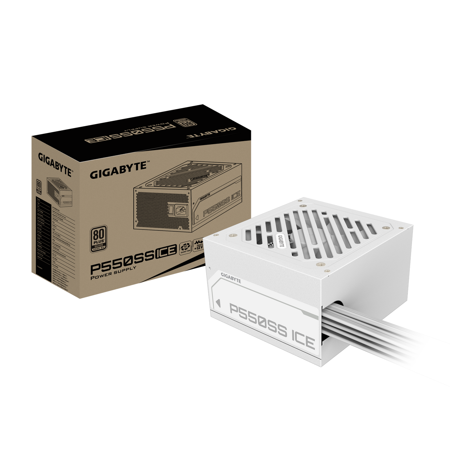 GIGABYTE P550SS-ICE 550W 1X120MM FAN, 5SATA, 2PCIE, ACTIVE PFC, 80PLUS SILVER