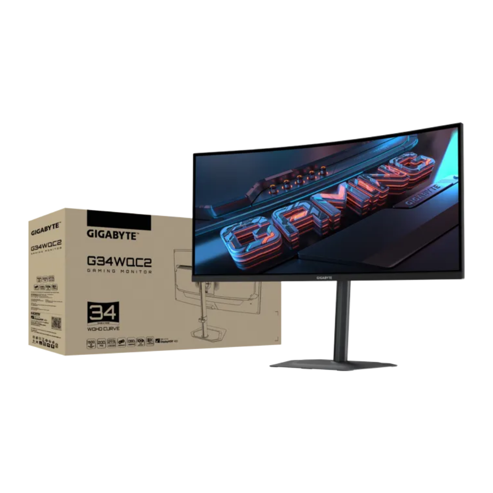 GIGABYTE G34WQC2 34" WQHD LED CURVED GAMING MONITOR 200HZ 1MS WLMNT (2XHDMI, 2XDP)