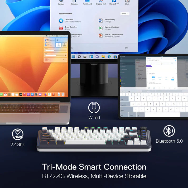 REDRAGON UCAL MAX RGB 81-KEY TRI-MODE MECHANICAL KEYBOARD W/ KNOB (LINEAR SWITCH/SWAPPBL)