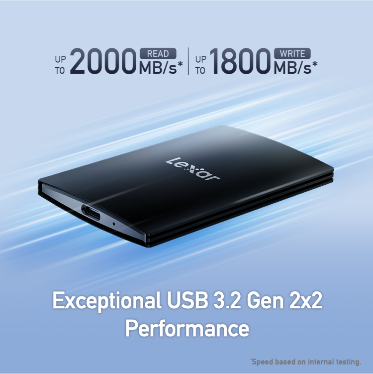 LEXAR 2TB SL500 ULTRA THIN PORTABLE SSD USB3.2 TYPE-C (LSL500/2000G) BLACK