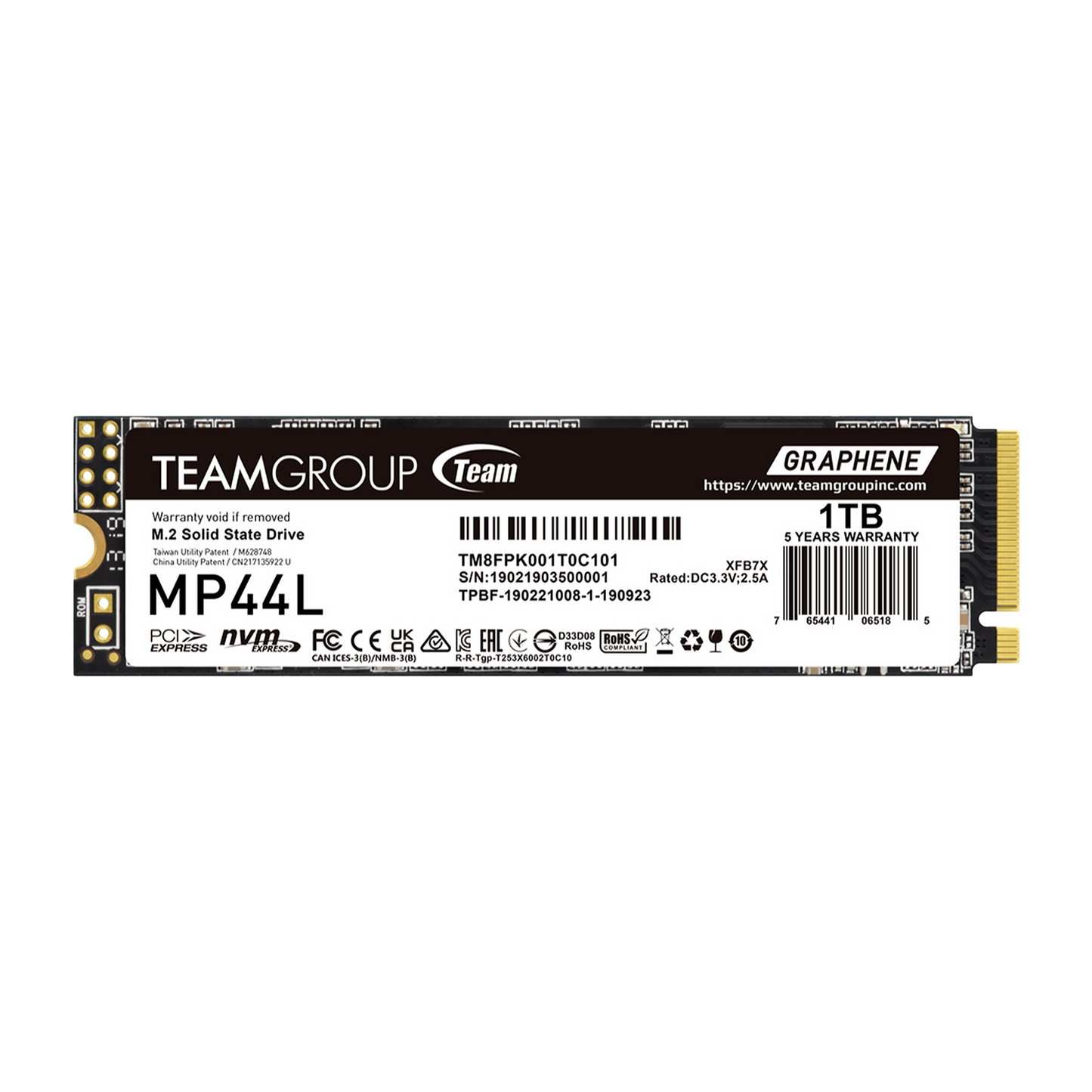 TEAM 1TB MP44L M.2 NVME SSD (TM8FPK001T0C101) - PC Quickbuys
