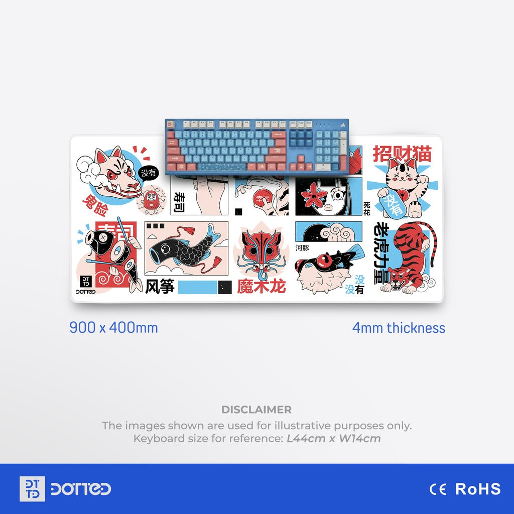 DOTTED AKIRA 900X400MM DESK MAT (4MM)