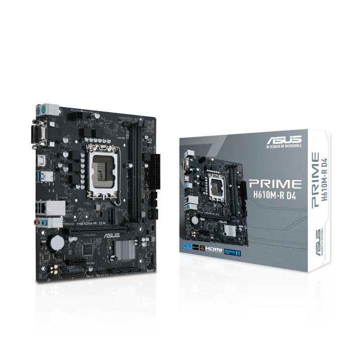 ASUS PRIME H610M-R D4 2DDR4 M.2 MOTHERBOARD (HDMI, DB15, DVI)