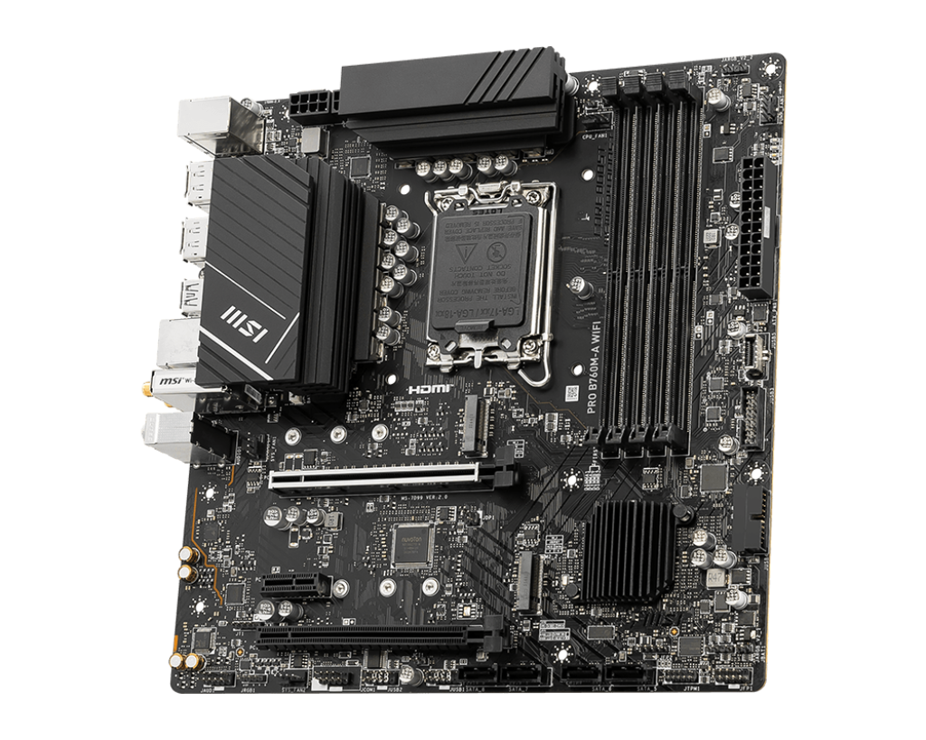 MSI PRO B760M-A WIFI 4DDR4 2XM.2 MOTHERBOARD (2XHDMI, 2XDP) WIFI+BT