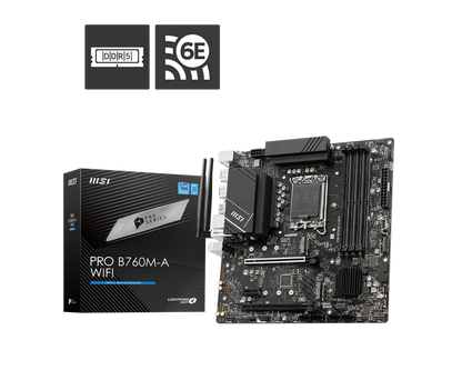 MSI PRO B760M-A WIFI 4DDR4 2XM.2 MOTHERBOARD (2XHDMI, 2XDP) WIFI+BT