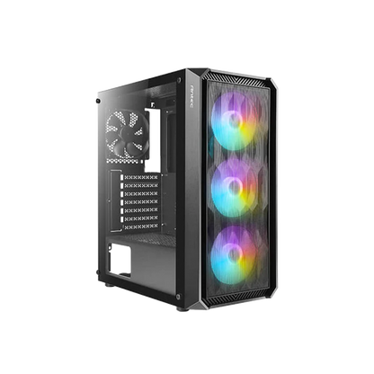ANTEC NX292 MID TOWER CASE W/ TEMPERED GLASS SIDE PANEL, 4 RGB FANS (BLACK)