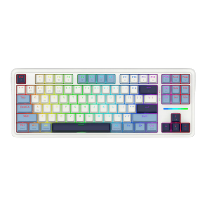 REDRAGON ANTONIUM PRO TKL RGB 87-KEY TRI-MODE MECHANICAL KEYBOARD (LINEAR SWITCH/SWAPPBL) WHITE BLUE