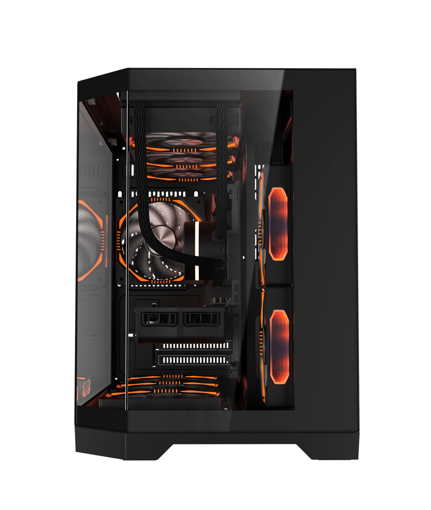 COOLMAN SPECTRA CASE M-ATX CASE W/ TEMPERED GLASS SIDE PANEL, LCD SCREEN