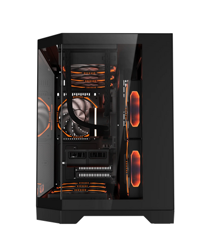 COOLMAN SPECTRA CASE M-ATX CASE W/ TEMPERED GLASS SIDE PANEL, LCD SCREEN