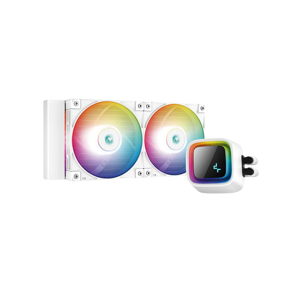 DEEPCOOL LM360 360MM AIO ARGB LIQUID CPU COOLER W/ 2.4" LCD SCREEN (WHITE)