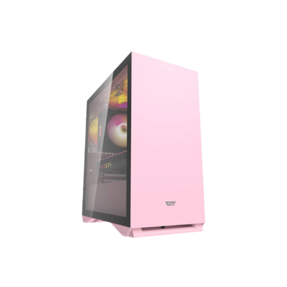 DARKFLASH DLM22  MICRO ATX CASE W/ MAGNETIC HINGED DOOR TEMPERED WINDOW (PNK)