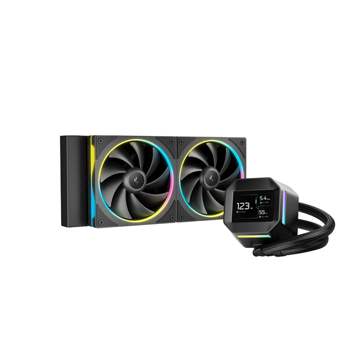 deepcool-lm240-240mm-aio-argb-liquid-cpu-cooler-w-2-4-lcd-screen-black