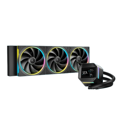 DEEPCOOL LM360 360MM AIO ARGB LIQUID CPU COOLER W/ 2.4" LCD SCREEN (BLACK)