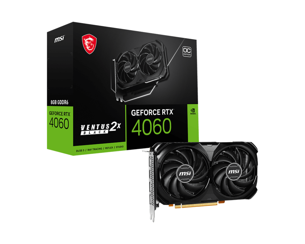 MSI RTX 4060 8G 128BIT GDDR6 VENTUS 2X BLACK OC (HDMI, 3XDP)